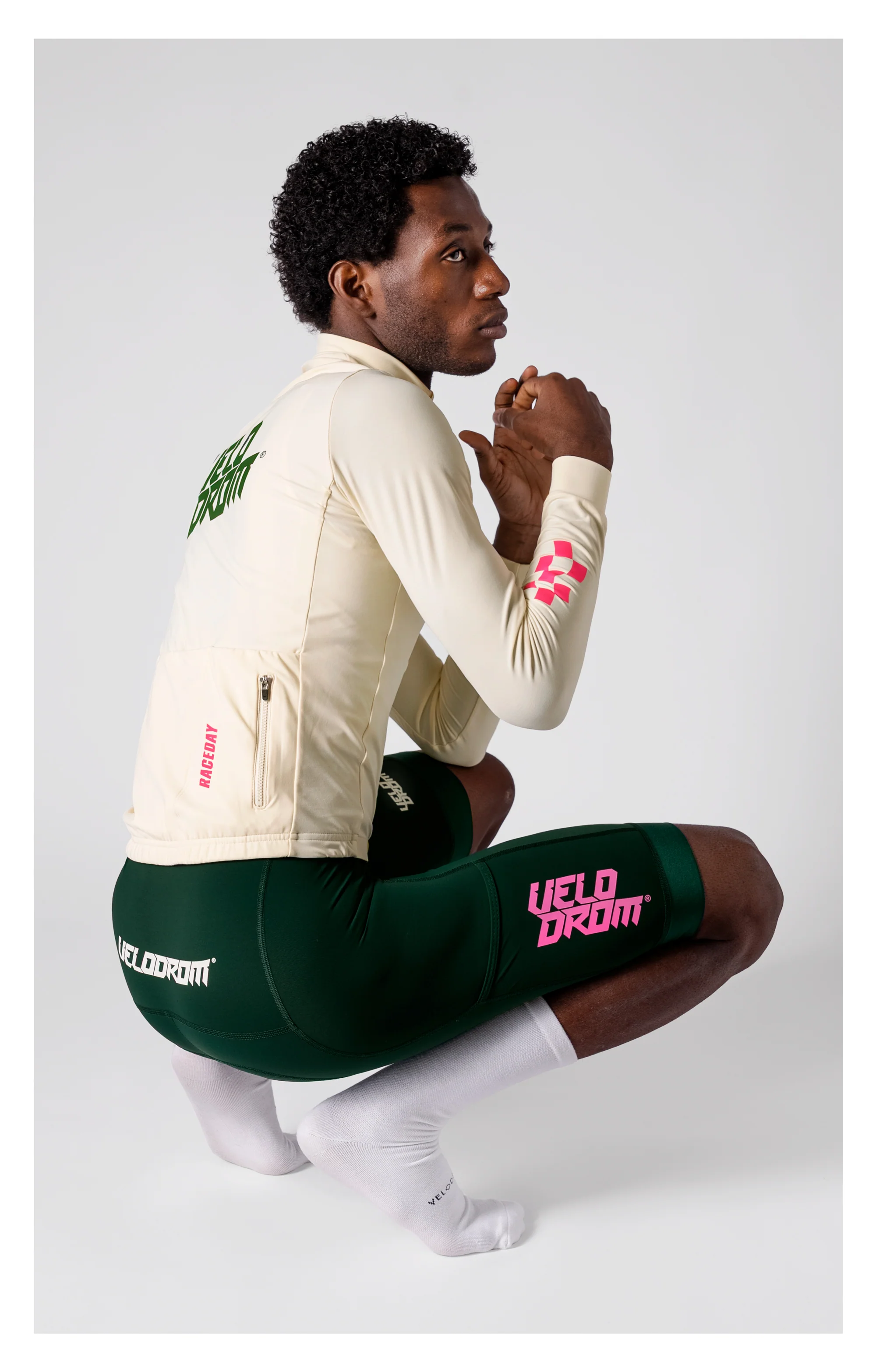 VELODROM RaceDay 3.0 Thermal Long Sleeve Jersey - Off White/Teal - Image 2