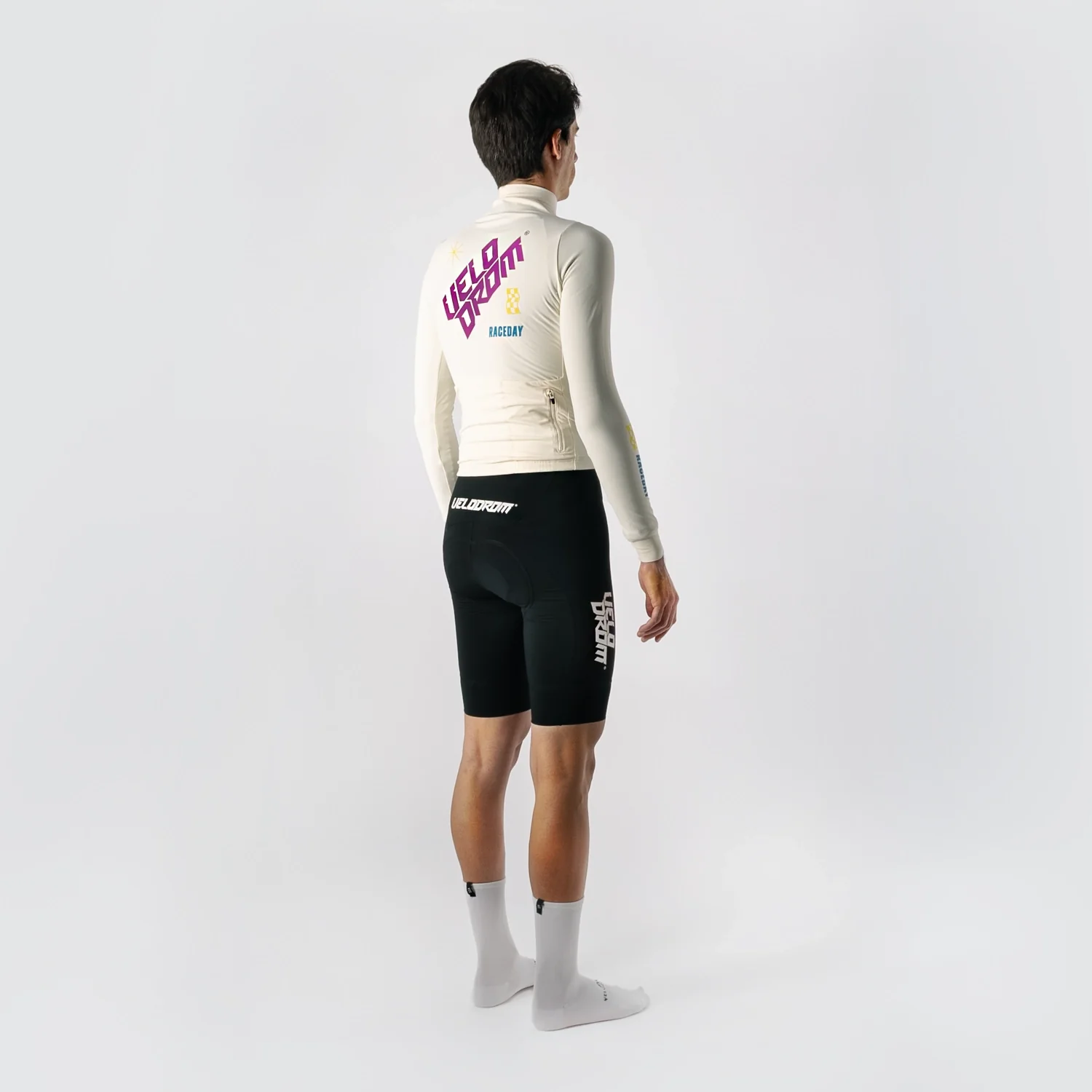 VELODROM RaceDay Thermal 2.0 Long Sleeve Jersey - Off White/Neon - Image 5