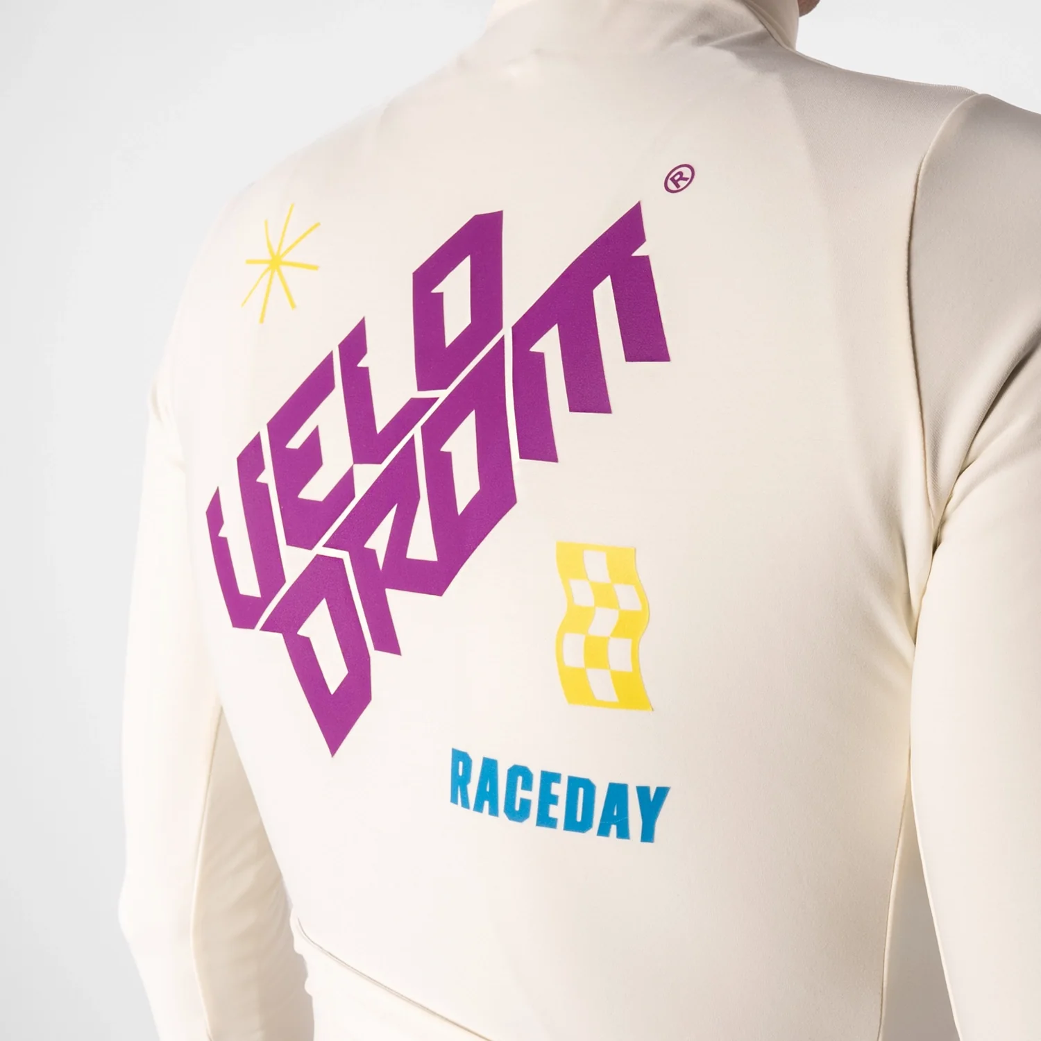 VELODROM RaceDay Thermal 2.0 Long Sleeve Jersey - Off White/Neon - Image 7