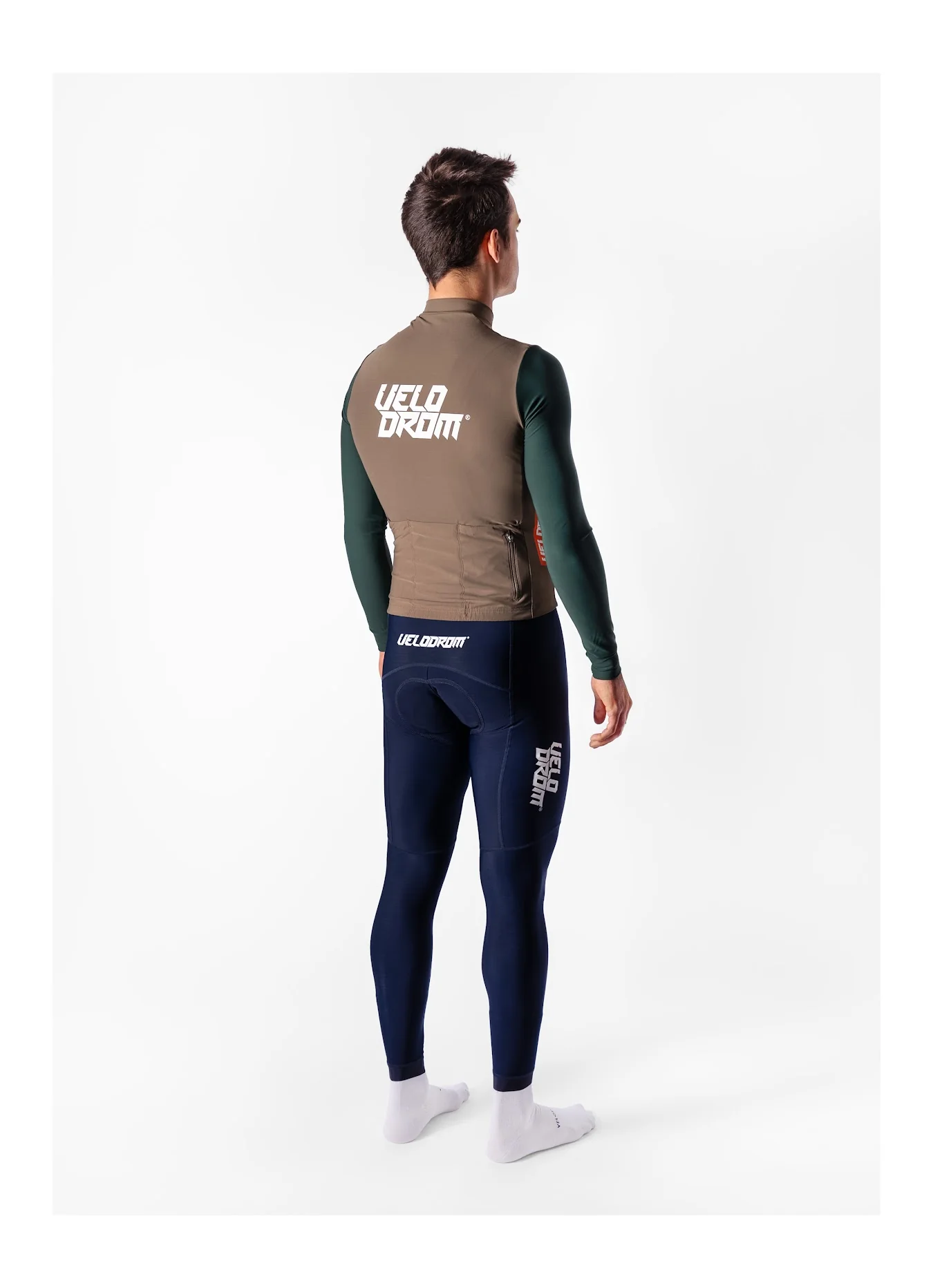 VELODROM RaceDay Thermal Long Sleeve Jersey  - Dark Olive/Pine Groove Dual Sleeves - Image 5
