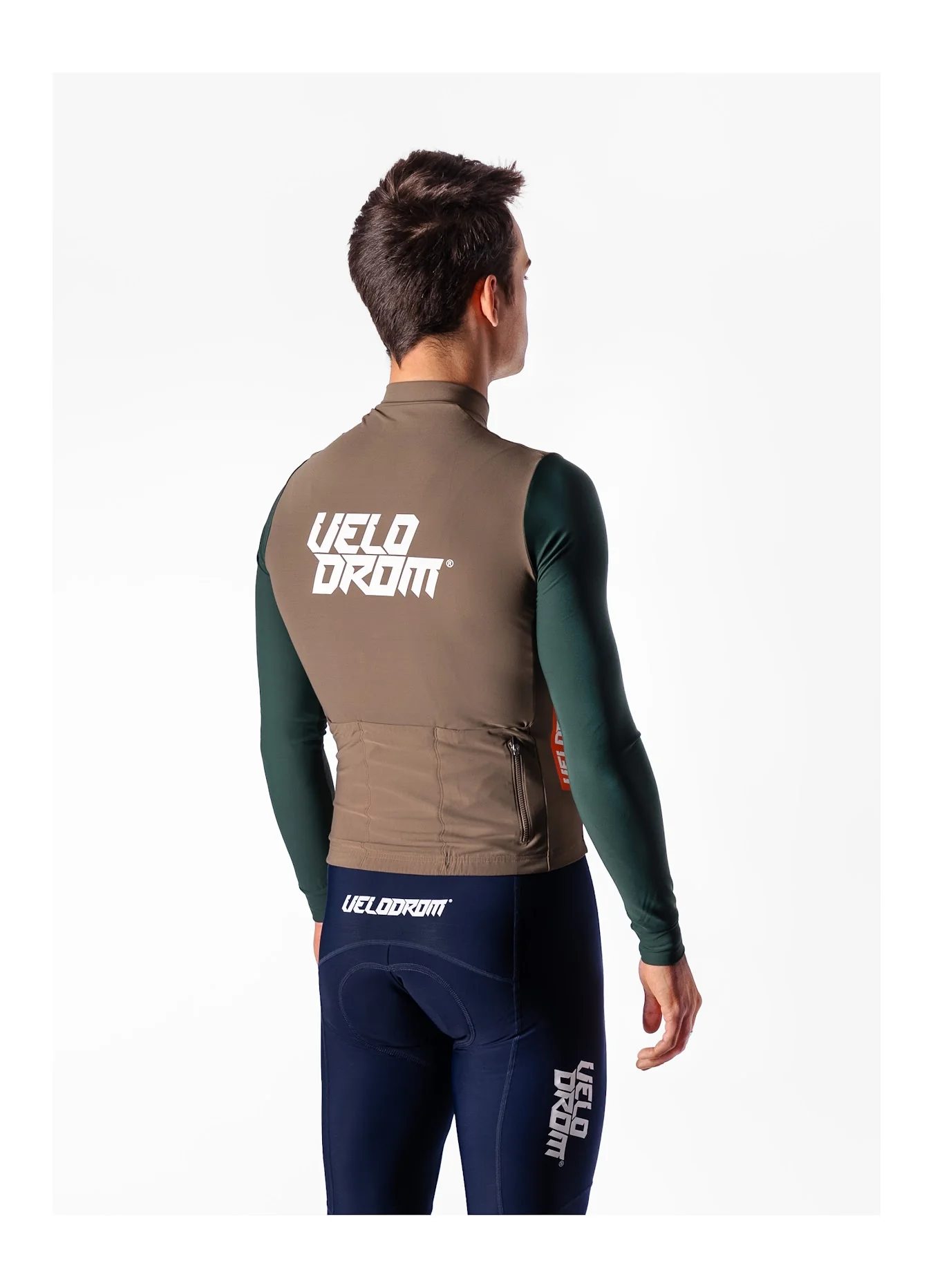 VELODROM RaceDay Thermal Long Sleeve Jersey  - Dark Olive/Pine Groove Dual Sleeves - Image 6
