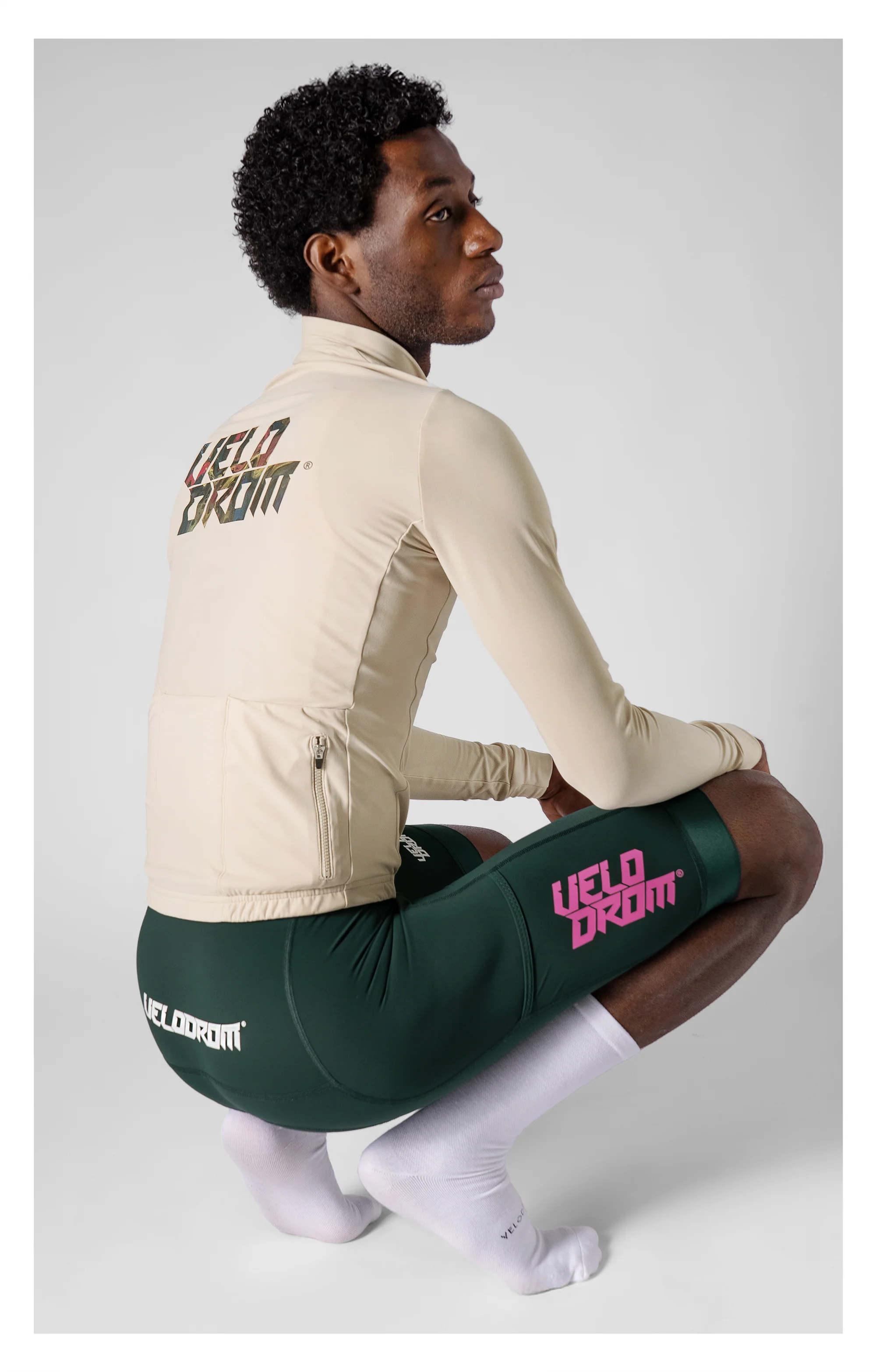 VELODROM RaceDay 3.0 Thermal Txtr Long Sleeve Jersey - Sand/Peacock Graphic - Image 6