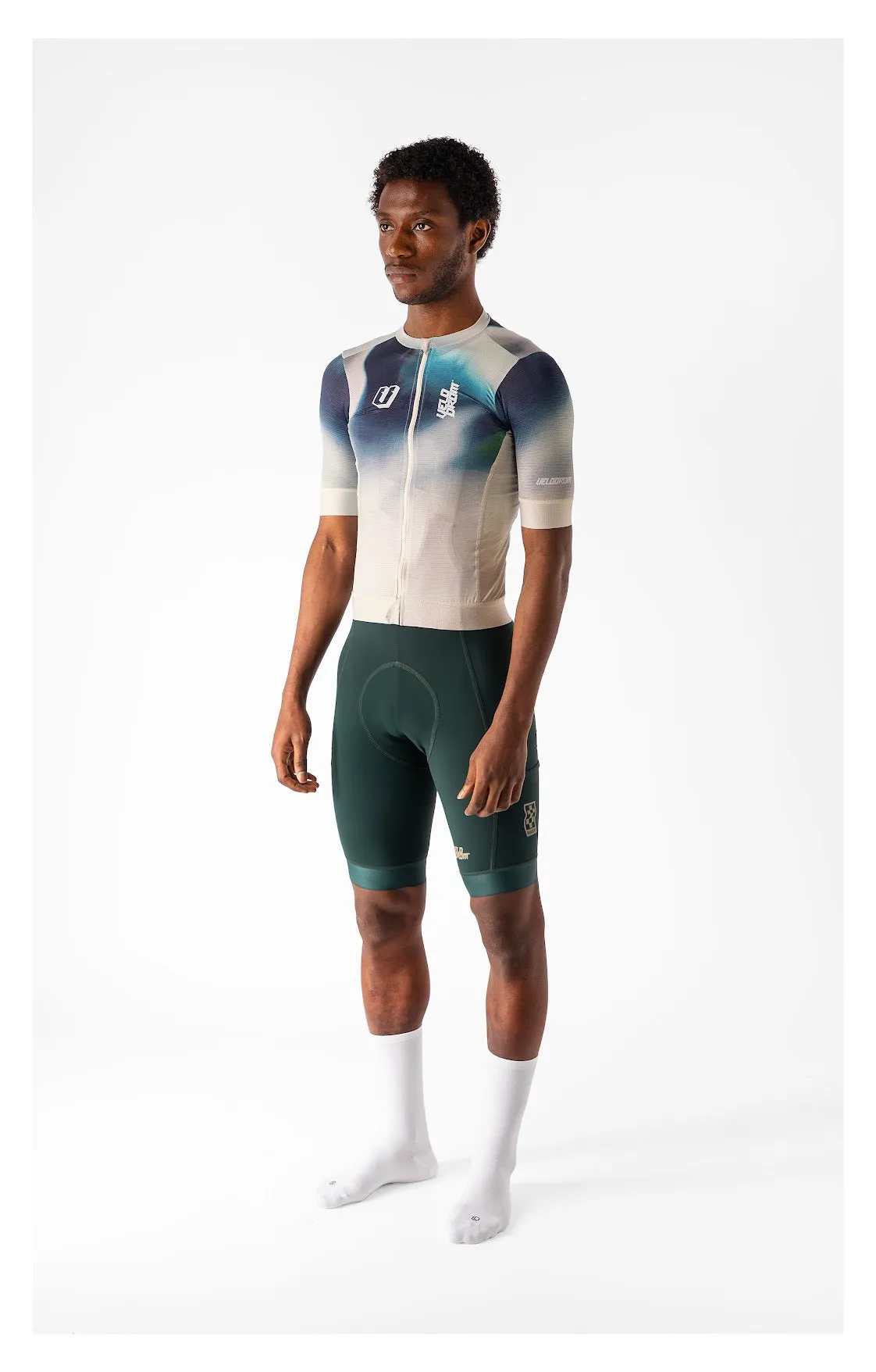 VELODROM RaceDay Txtr 3.0 Cycling Jersey - Sand/Deep Green - Image 3