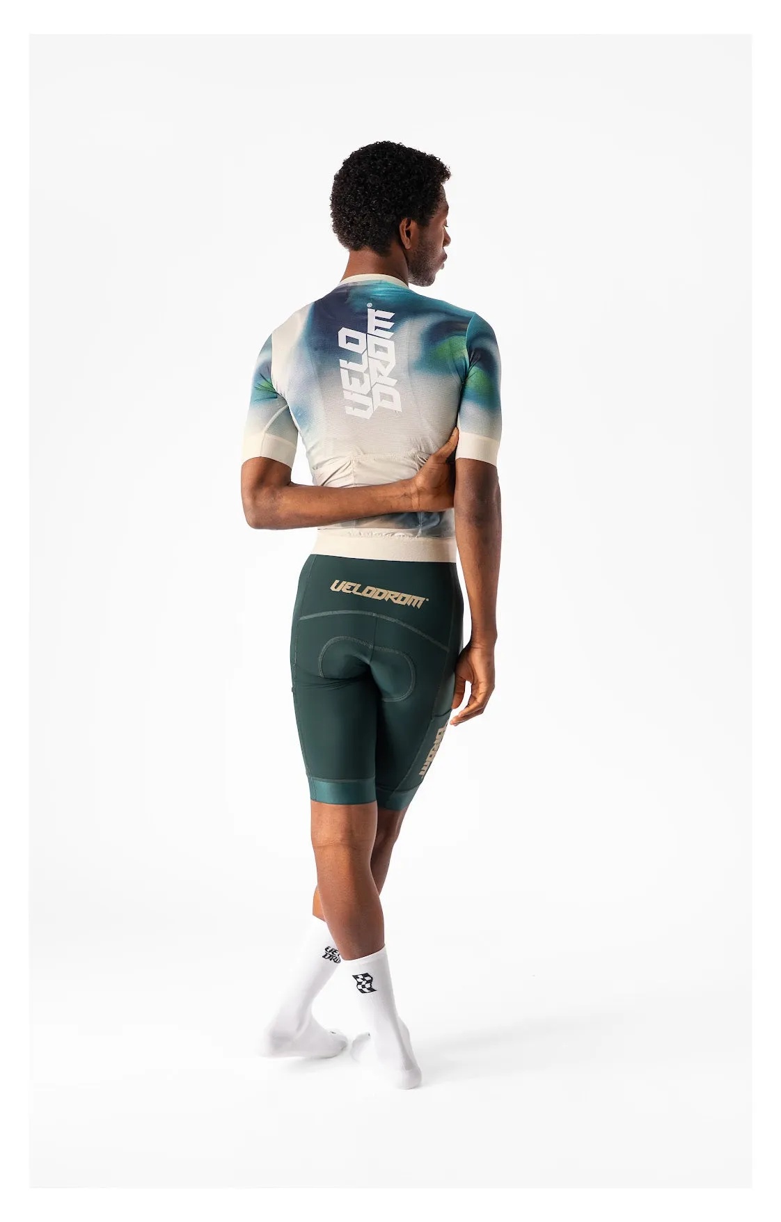 VELODROM RaceDay Txtr 3.0 Cycling Jersey - Sand/Deep Green - Image 4