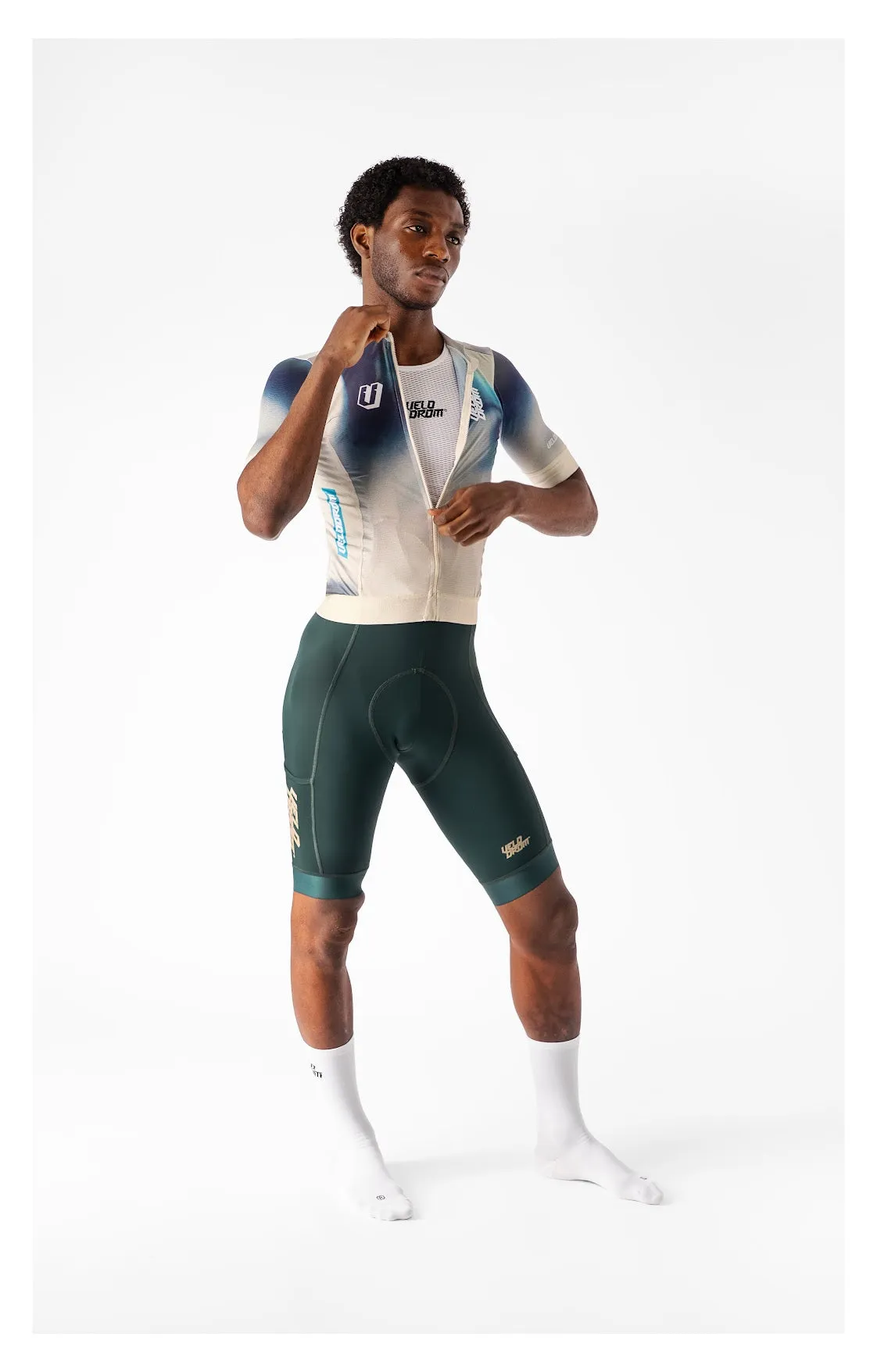 VELODROM RaceDay Txtr 3.0 Cycling Jersey - Sand/Deep Green - Image 5