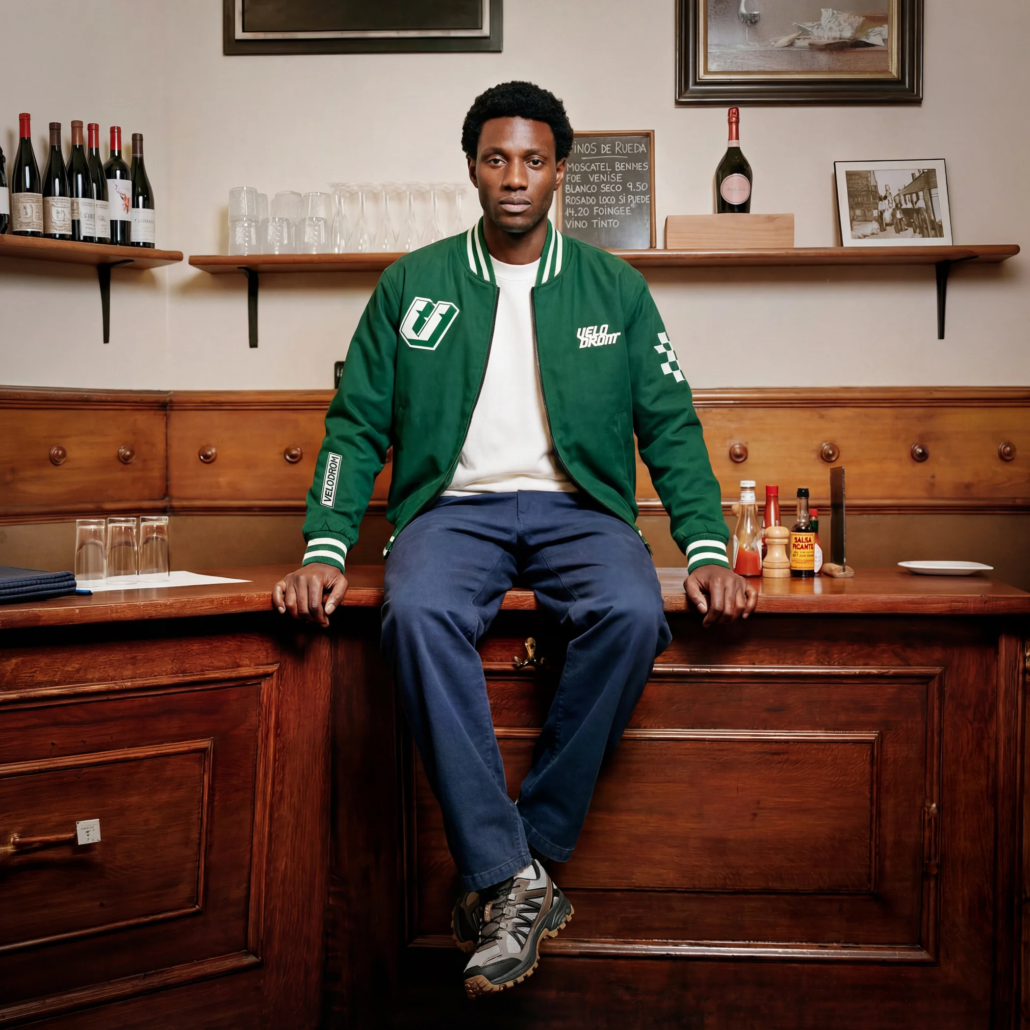 VELODROM S6 Collection Retro Bomber Patches- Pine Green - Image 3