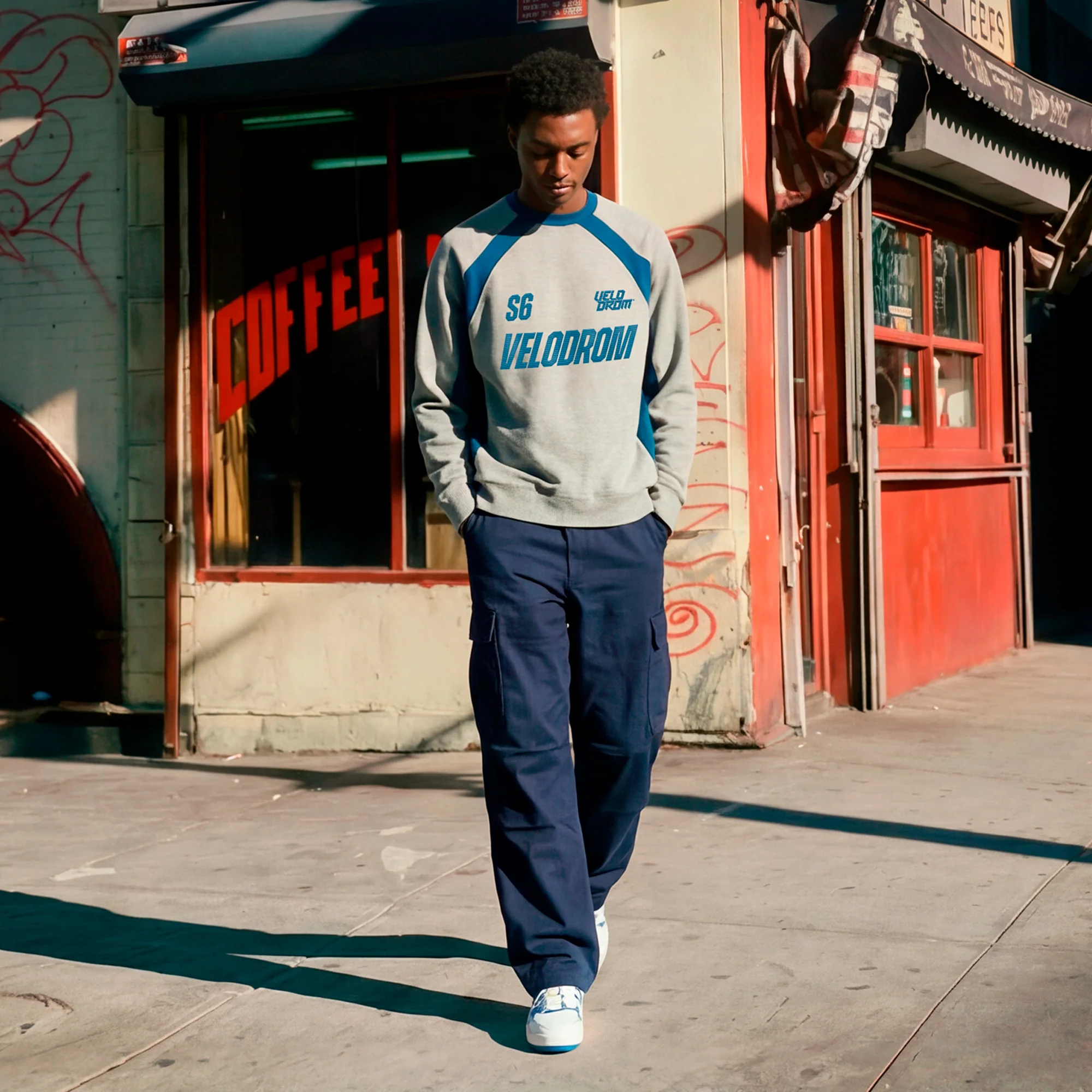 VELODROM S6 Collection Retro Sweatshirt - Grey Blue - Image 5