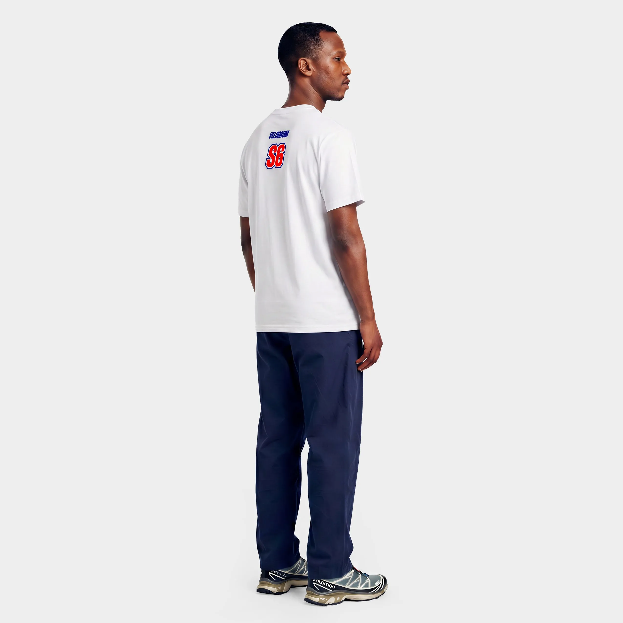 VELODROM S6 Tshirt - White Red/Blue Graphics - Image 2