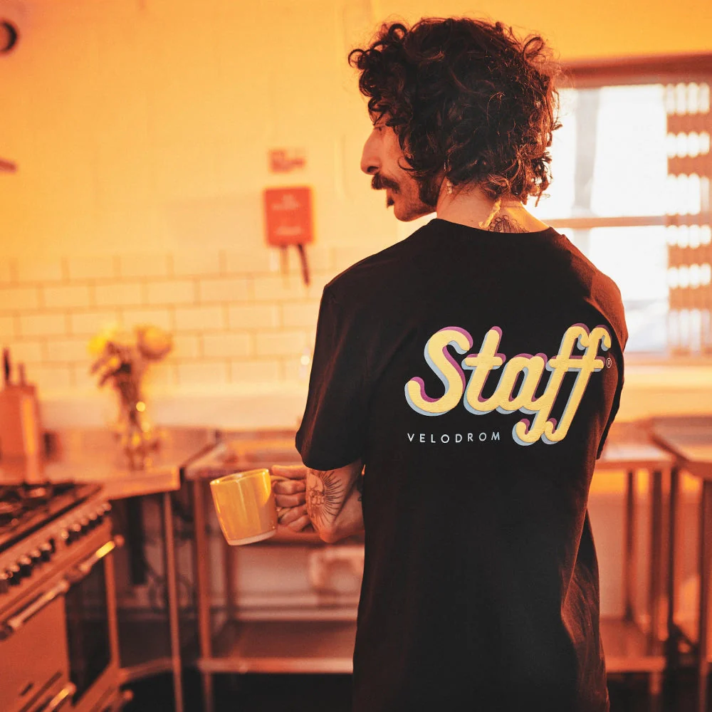 VELODROM Staff Tshirt - Black/Pale Yellow - Image 4
