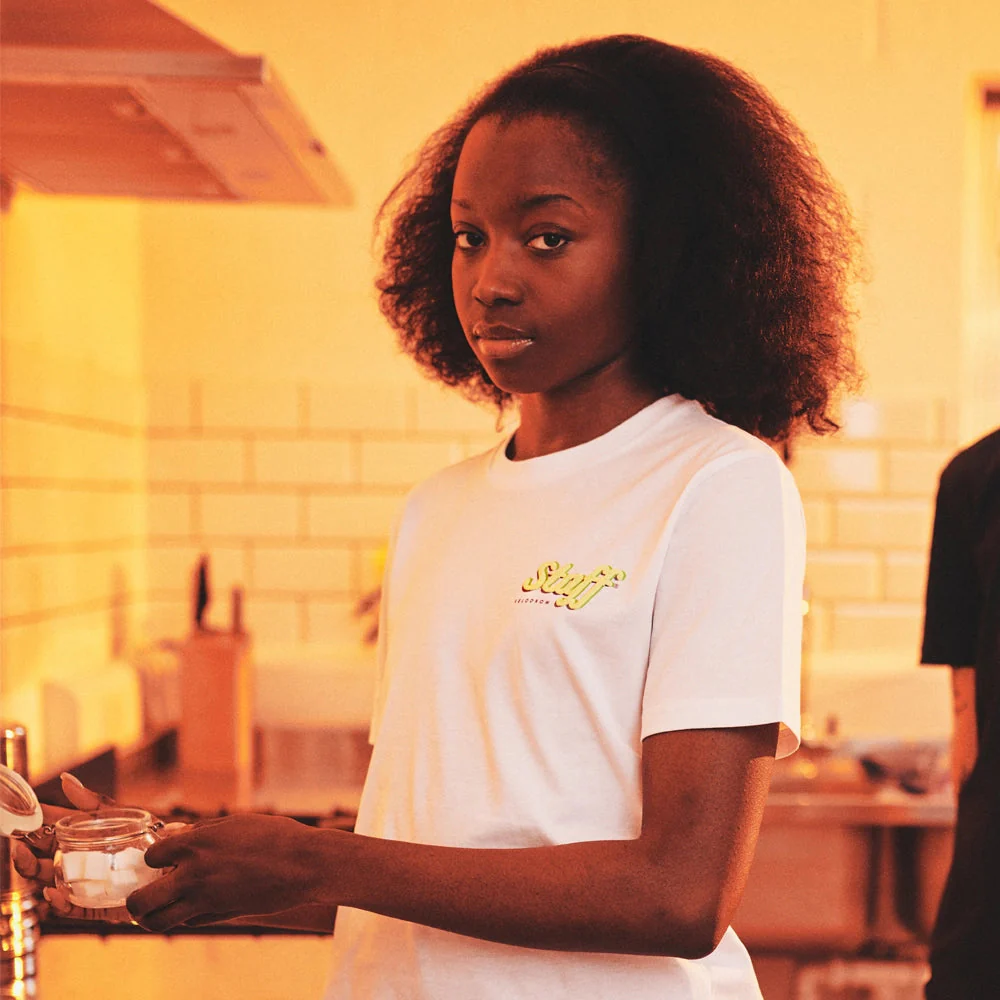 VELODROM Staff Tshirt - White/Bright Lime - Image 3