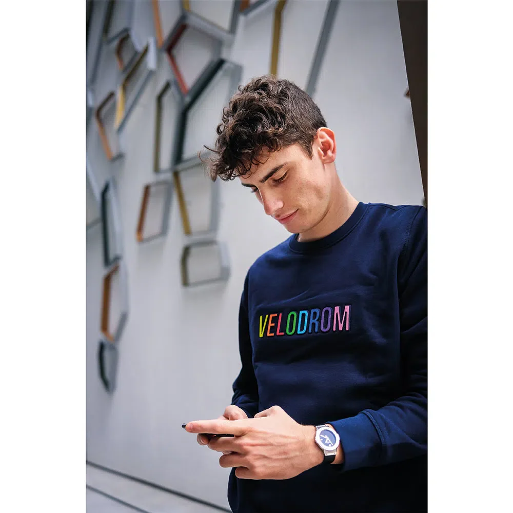 VELODROM Emboss Sweatshirt - Navy Rainbow - Image 3