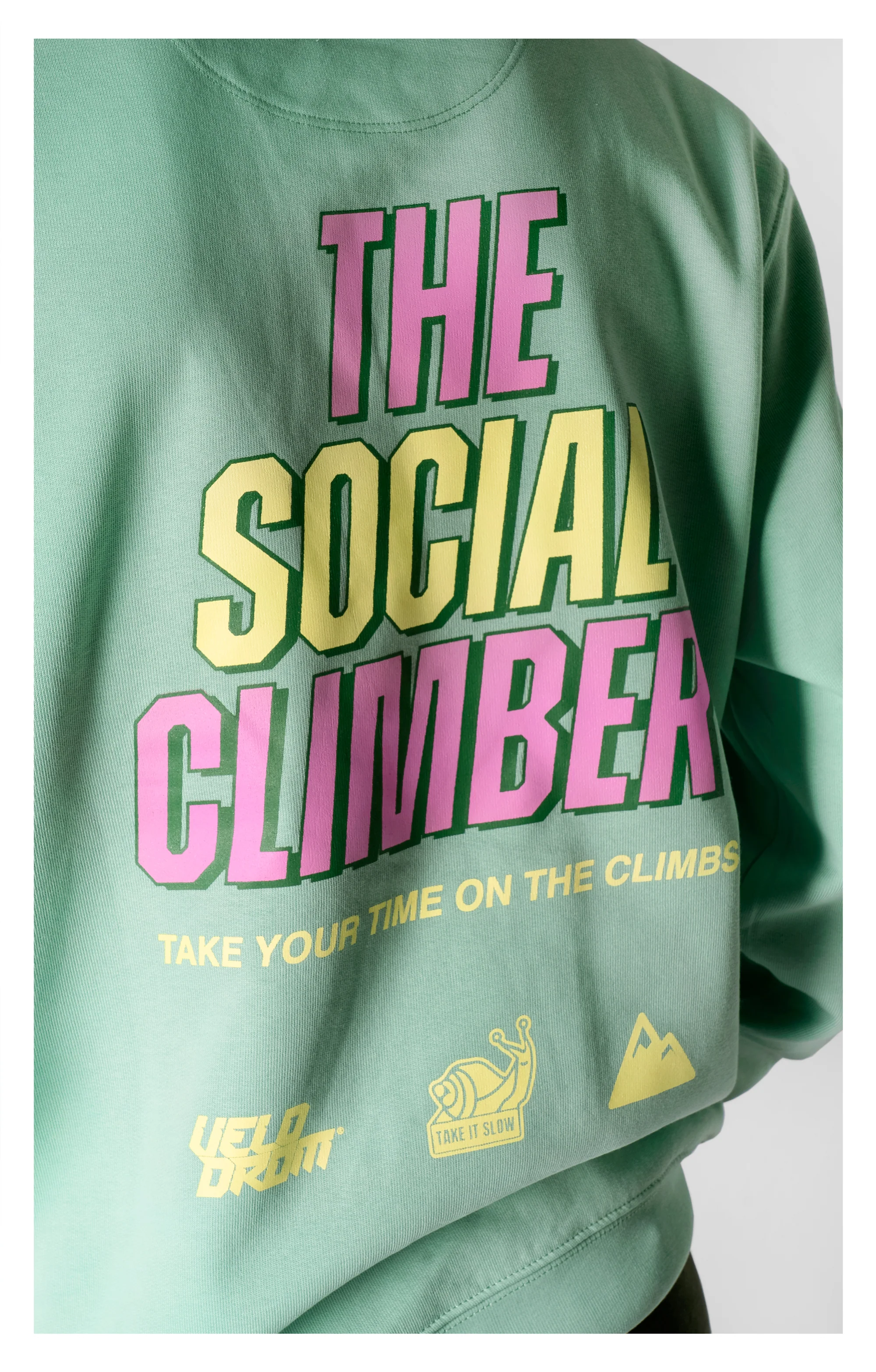 VELODROM Sweatshirt The Social Climber - Green/Pink/Yellow - Image 4