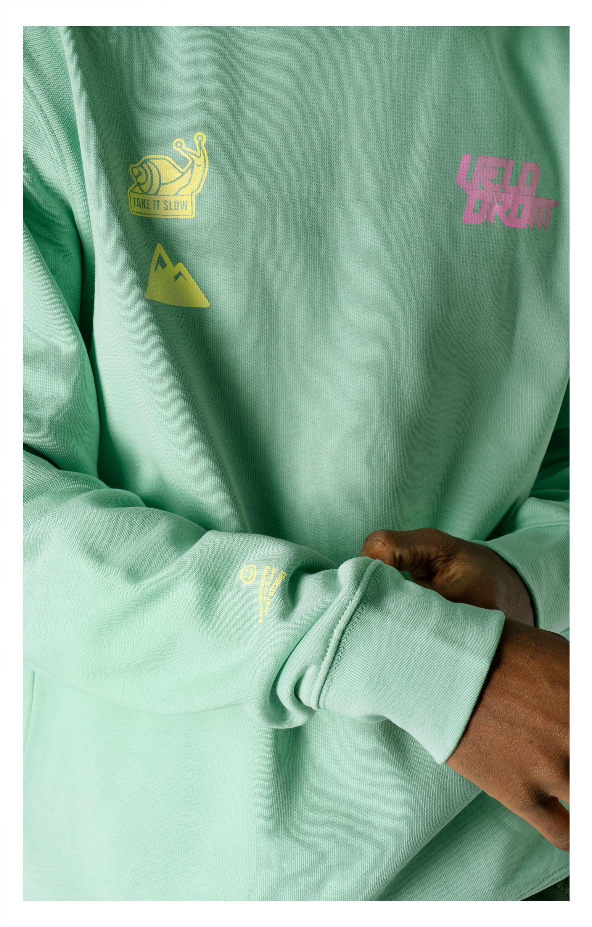 VELODROM Sweatshirt The Social Climber - Green/Pink/Yellow - Image 5