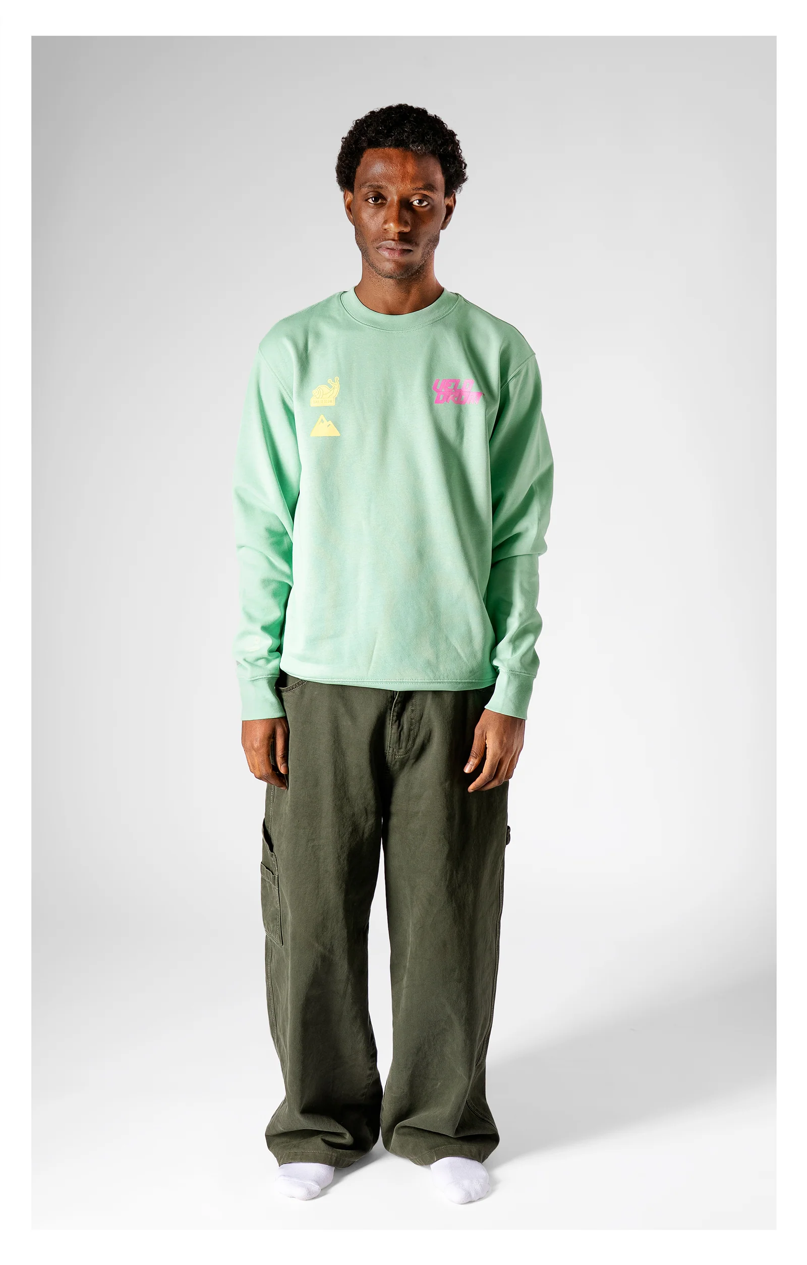 VELODROM Sweatshirt The Social Climber - Green/Pink/Yellow - Image 6