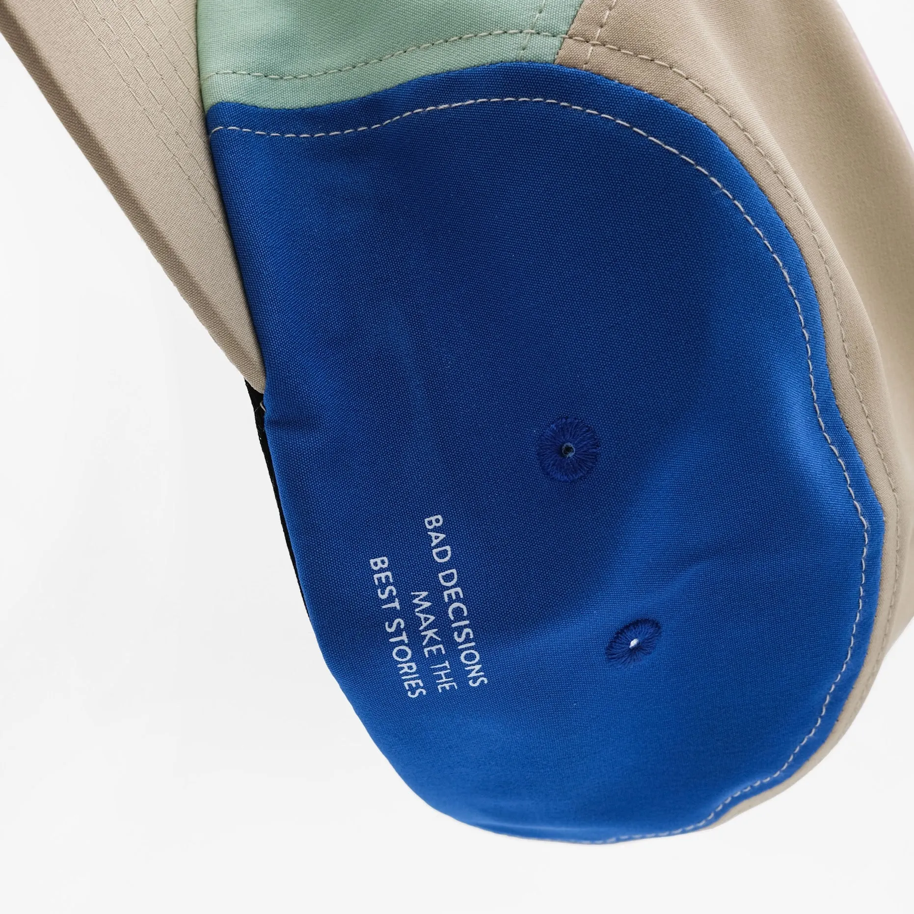 VELODROM Trail 5 Panel Casual Cap - Beige/LightGReen/Blue/Pink - Image 5