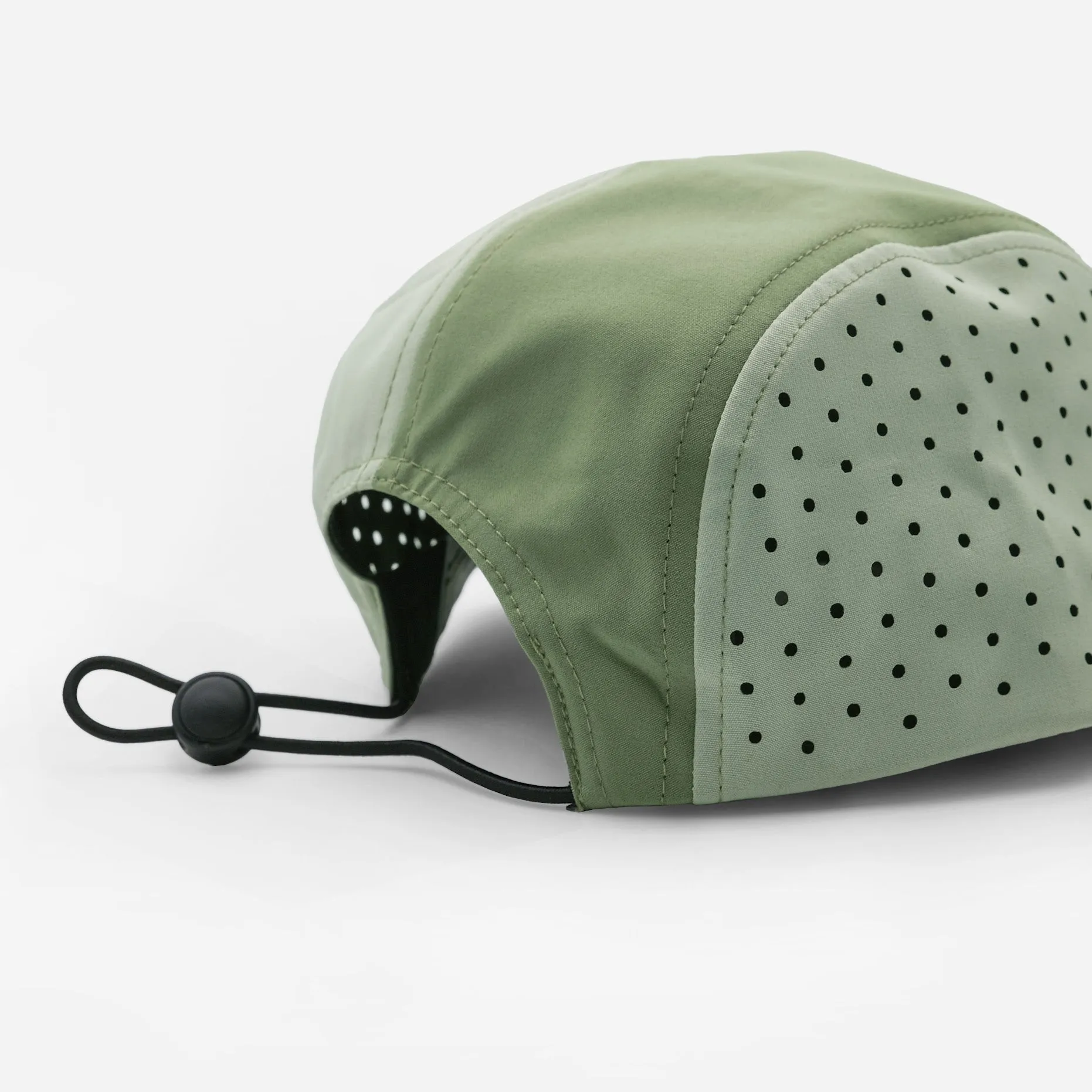 VELODROM Trail 5 Panel Casual Cap - Beige/Navy/Moss Green - Image 4