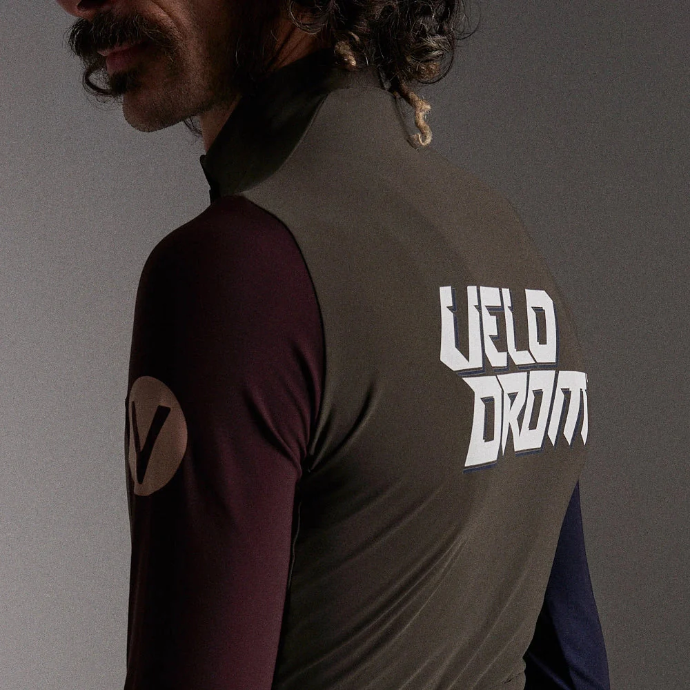 VELODROM RaceDay Thermal Long Sleeve Jersey AW23 - Olive Green Dual Sleeves - Image 5