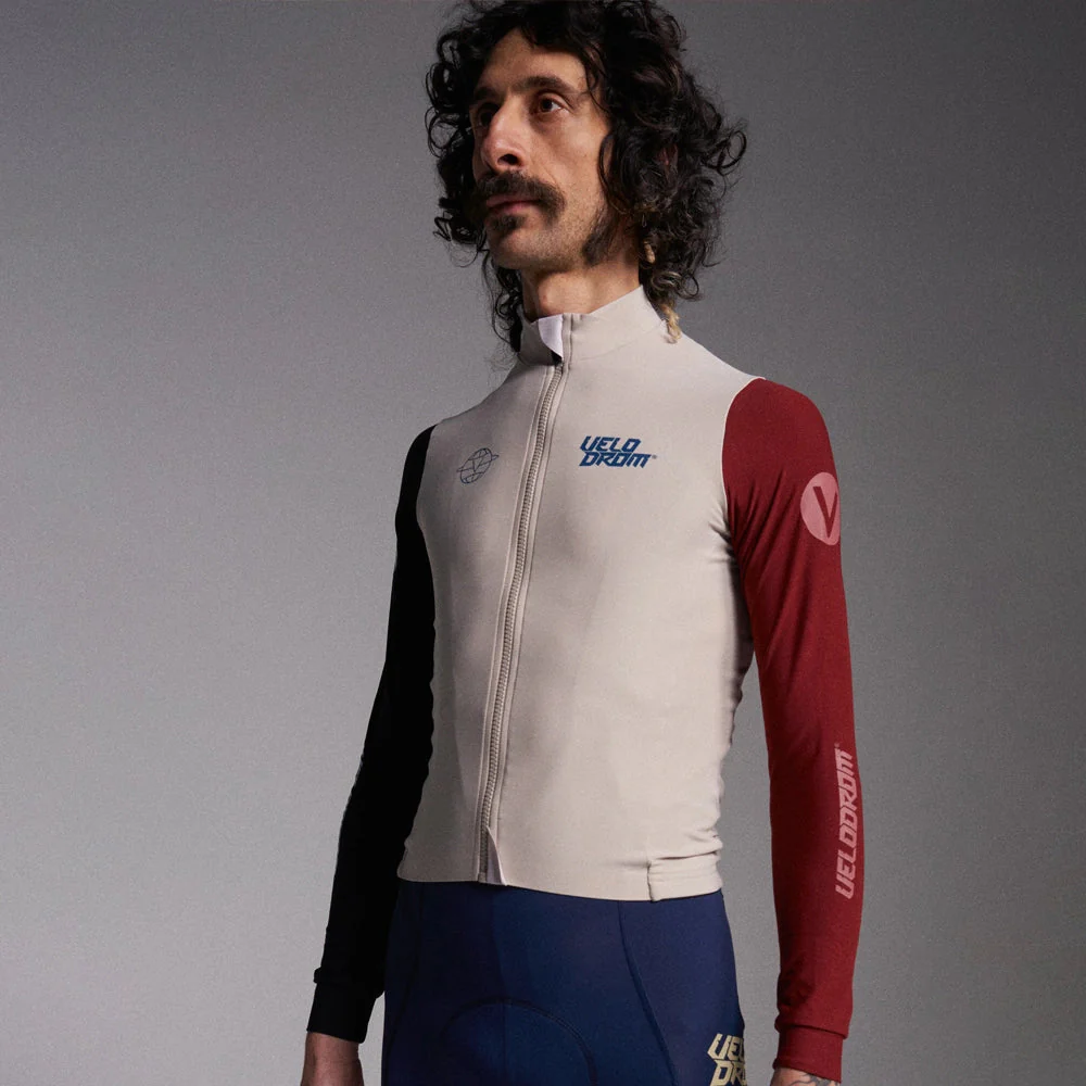 VELODROM RaceDay Thermal Long Sleeve Jersey AW23 - Sand Dual Sleeves - Image 3