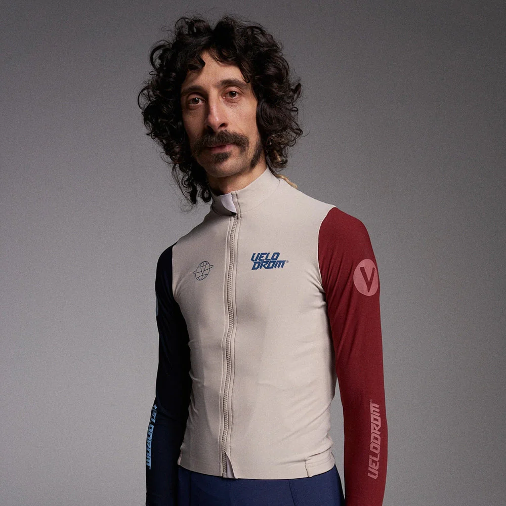 VELODROM RaceDay Thermal Long Sleeve Jersey AW23 - Sand Dual Sleeves - Image 5