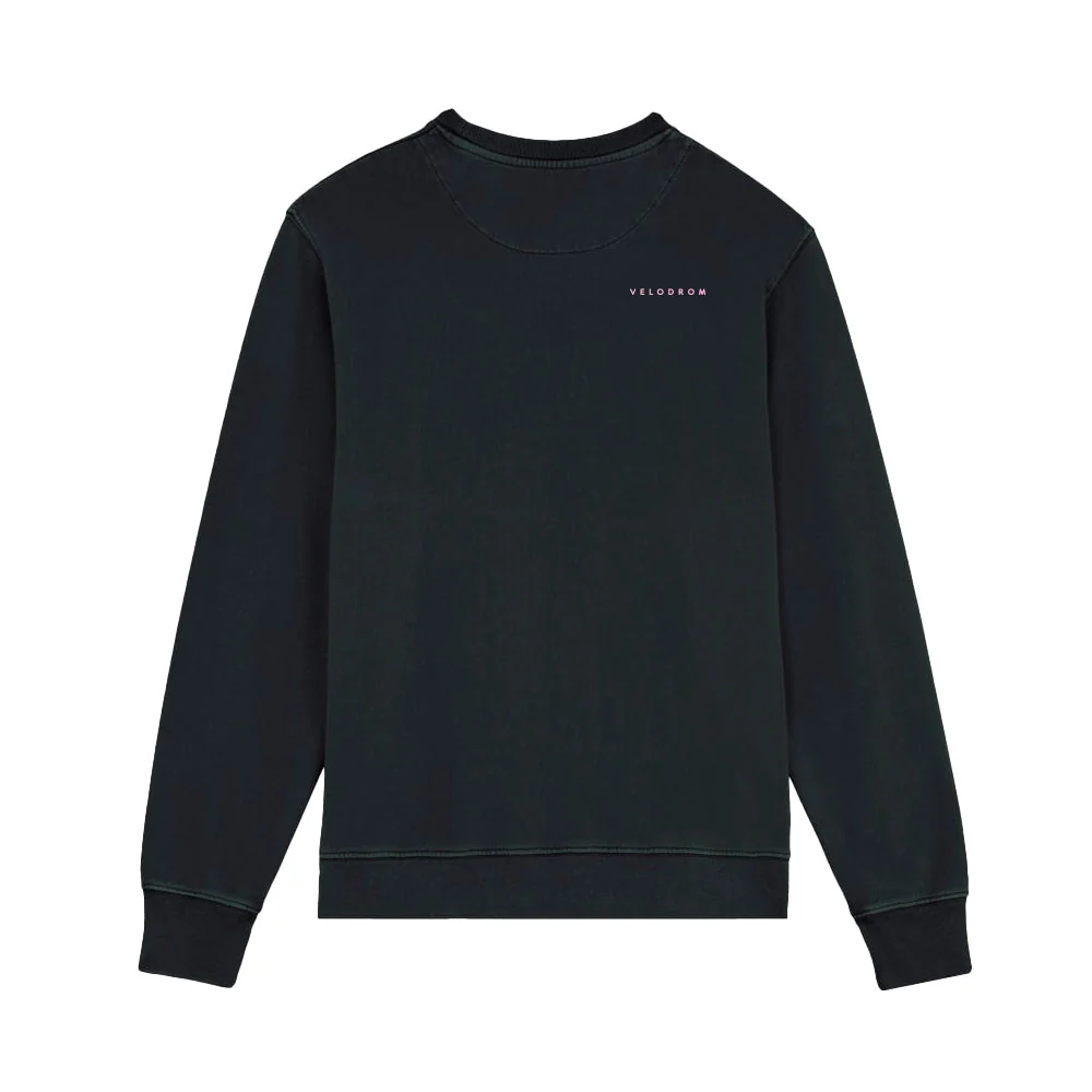 VELODROM Vintage Graphic Sweatshirt - Black/Bright Pink-Blue - Image 2