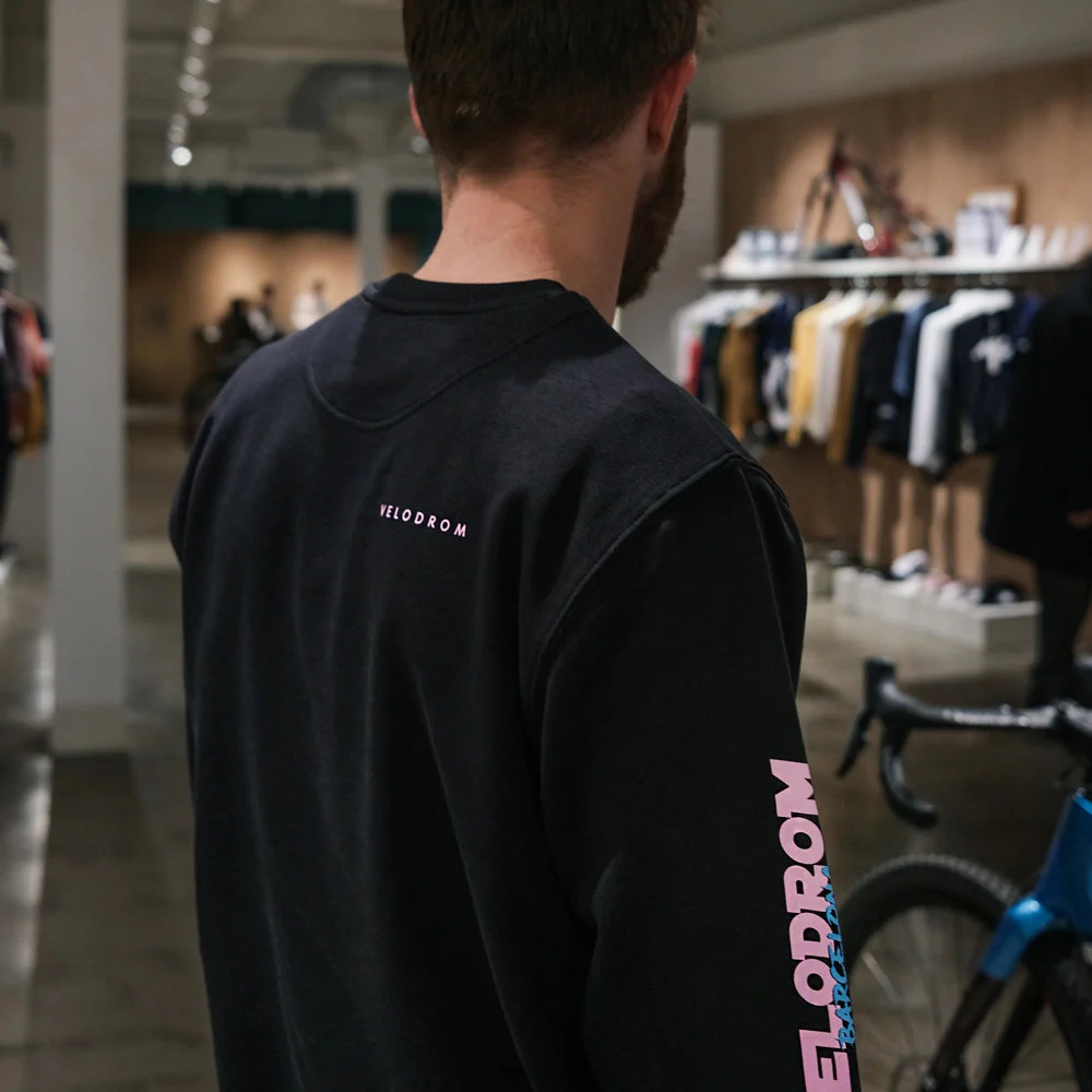 VELODROM Vintage Graphic Sweatshirt - Black/Bright Pink-Blue - Image 6