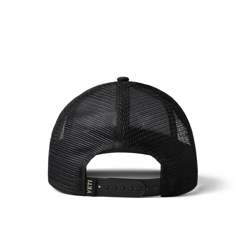 YETI Logo Badge Camo Trucker Hat - Black - Image 2