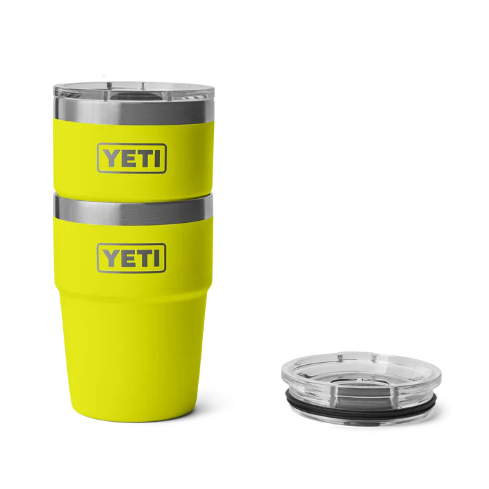 YETI Rambler 16 OZ 473ml Tumbler Stackable Cup - Firefly Yellow - Image 4