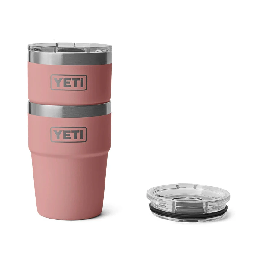 YETI Rambler 16 OZ 473ml Tumbler Stackable Cup - Sandstone Pink - Image 3