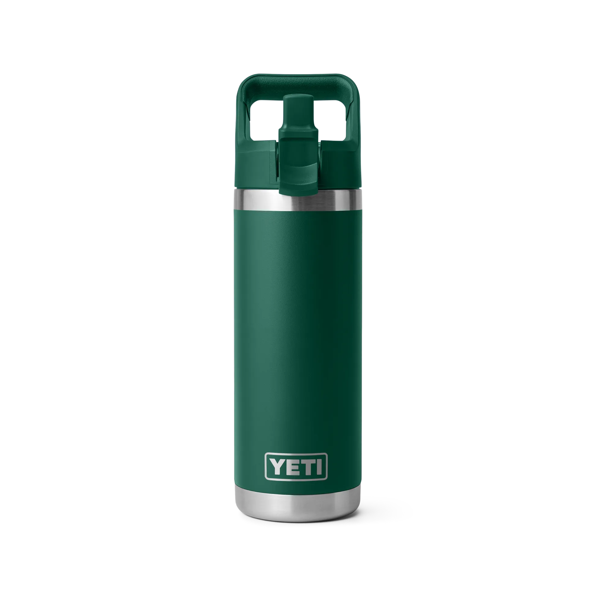 YETI Rambler 18oz/532m Bottle with Straw Cap - Black Forest Green - Image 2
