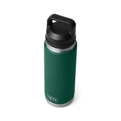 YETI Rambler 26 OZ 769 ML  Bottle With Chug Cap- Black Forest Green - Image 5
