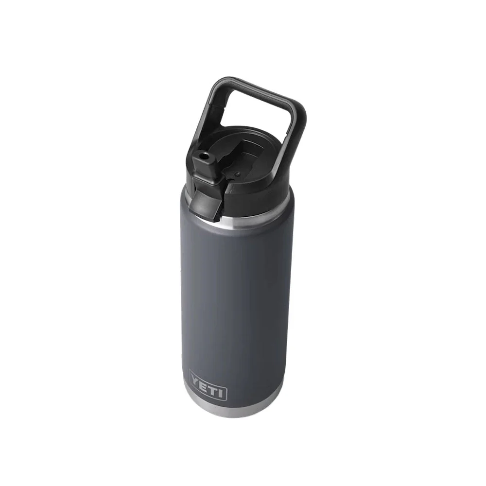 YETI Rambler 26 OZ 769 ML Bottle With Straw Cap - Charcoal - Image 2