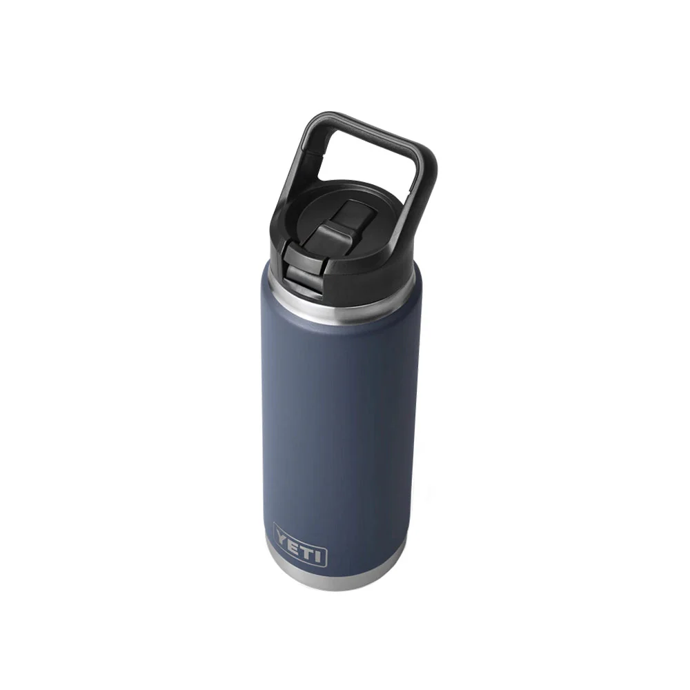 YETI Rambler 26 OZ  769 ML  Bottle With Straw Cap - Navy - Image 2