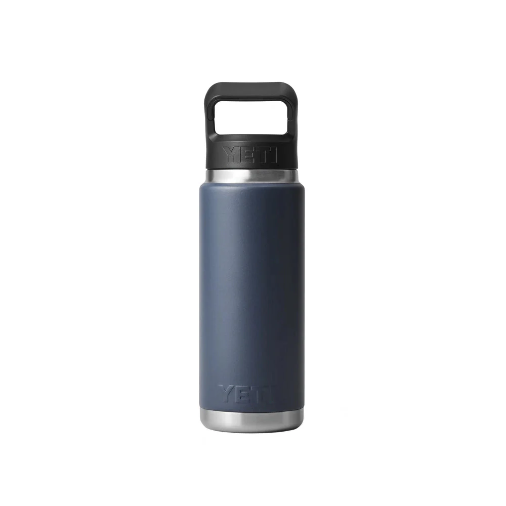 YETI Rambler 26 OZ  769 ML  Bottle With Straw Cap - Navy - Image 3